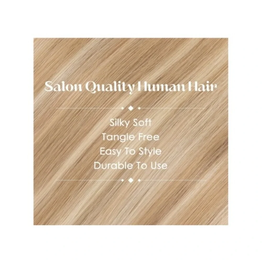 Hairro 6 PCS Clip in Hair Extensions 100% Real Human Hair 10 Inch Mixed Blonde